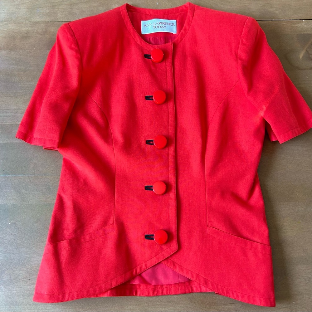 Vintage Ann Lawrence Red Tailored Blazer - Picture 9 of 16